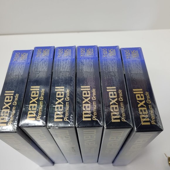 Lot of 6 Maxell Blank Video Cassette 6 Hours Premium Grade VHS T-120 VCR - Picture 2 of 9